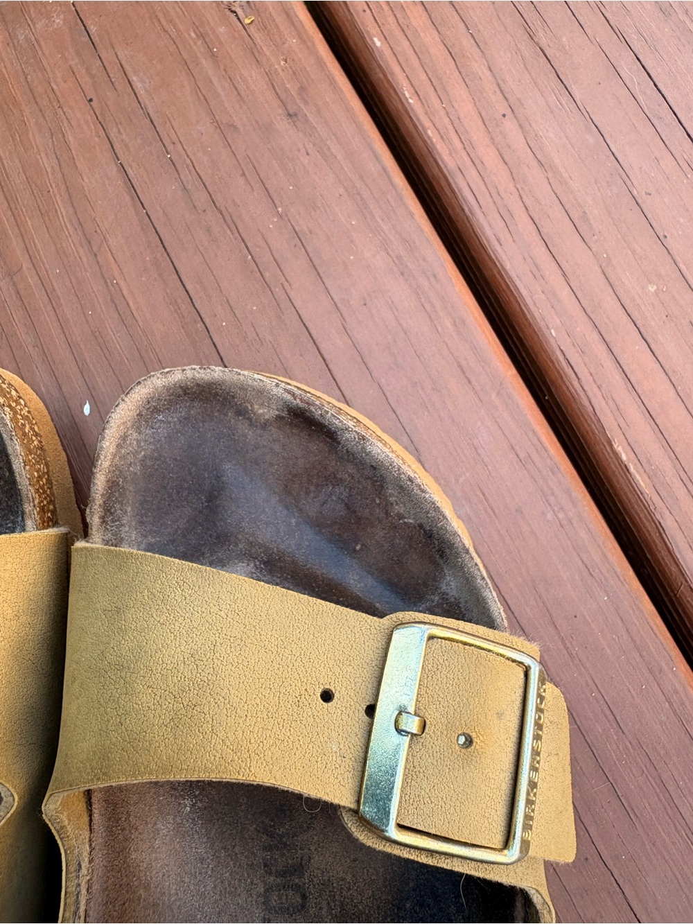 Birkenstock Double Strap Slide Sandals in Tan - Picture 15 of 16